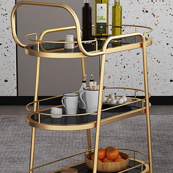 Home Dining Metal Prep Table with Shelves Rolling Prep Table