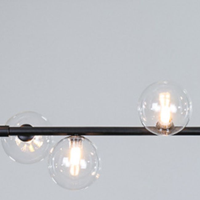 Modernism Globe Shaded Ceiling Light Black Kitchen Island Lighting for Room