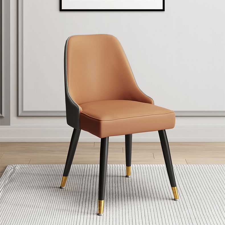 Scandinavian Upholstered Armless Dining Chairs Solid Back Chair