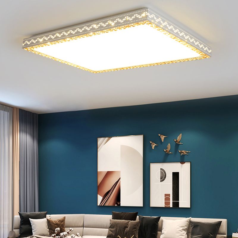 White Ceiling Light Fixture Modernism LED Flush Mount for Bedroom