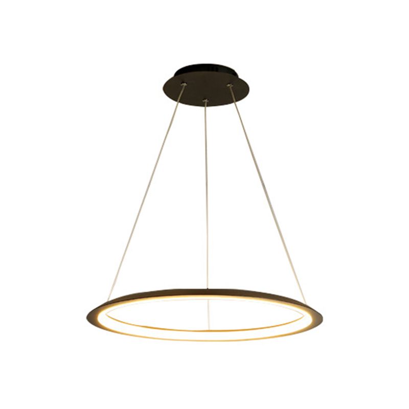 1 Light Round Hanging Light Modern Style Metal LED Hanging Light Fixtures