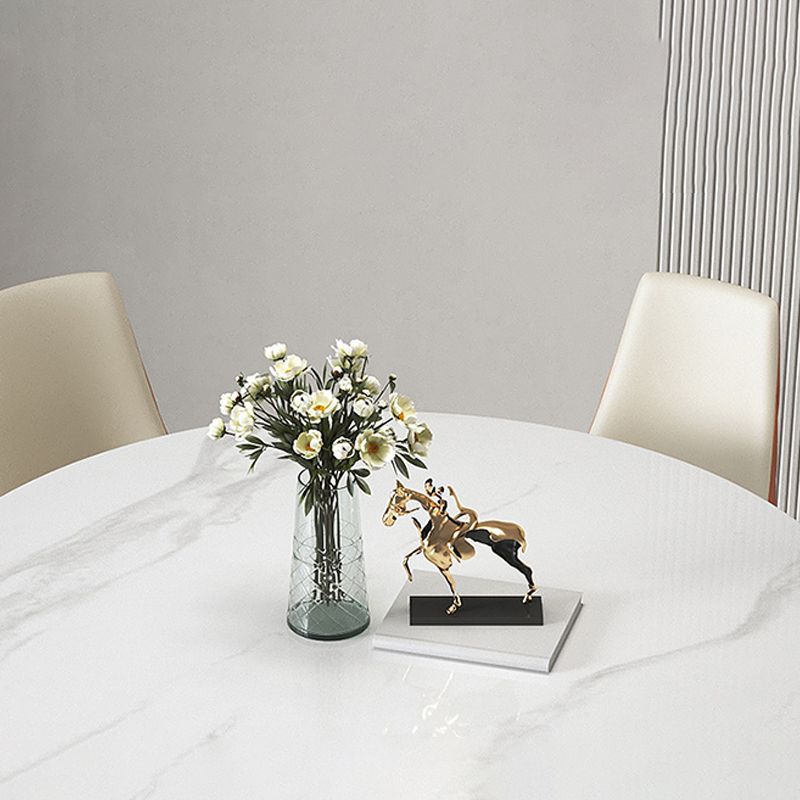 Round Dining Table Set 1/2/3/5/7 Pcs Sintered Stone Top Table with Chairs