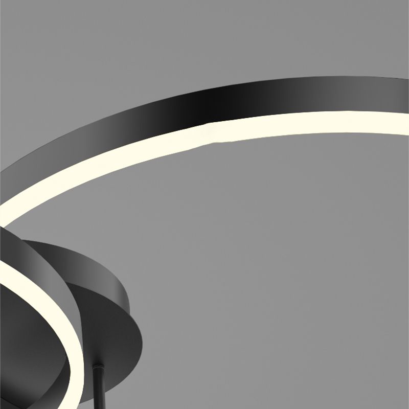 Minimalism Ceiling Light Fixture Circle Flush Mount in Black for Living Room