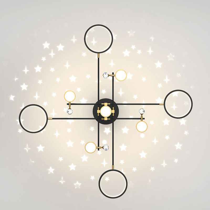 Nordic Light Luxus Einfacher moderner Stil LED -Anhänger Kronleuchter Licht für Wohnzimmer