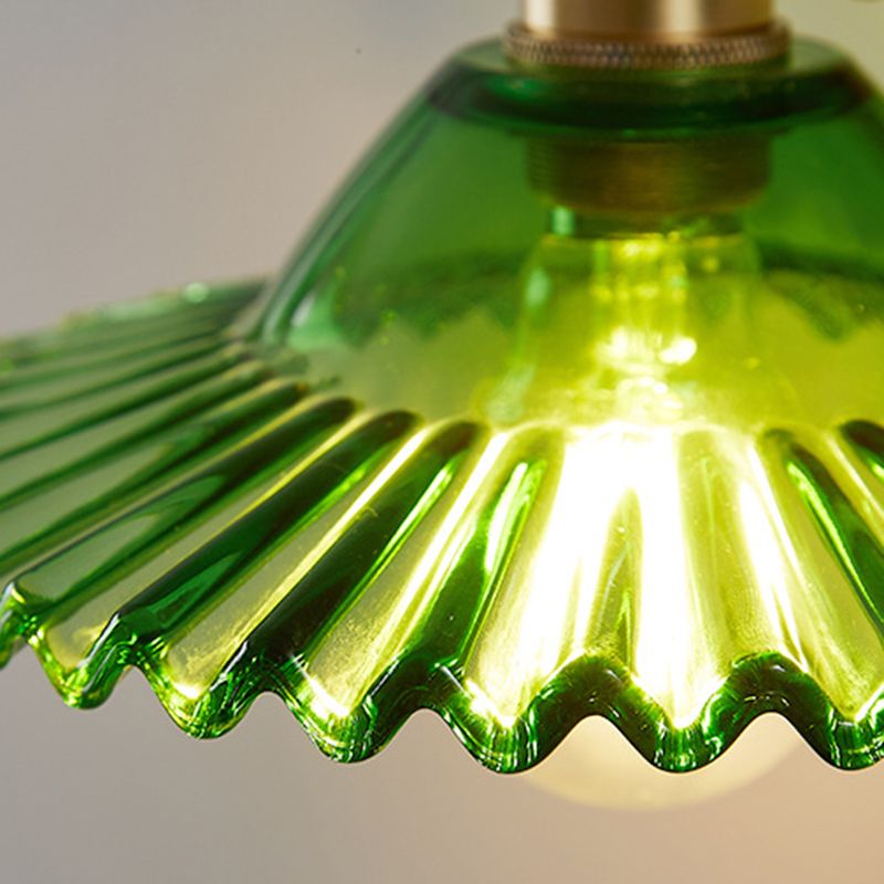 Cone Shape Glass Wall Light Industrial Style 1 Light Wall Light Sconce