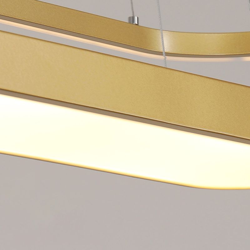 Comedor elíptico lámpara colgante LED metálico de 2 luces encimeras modernas