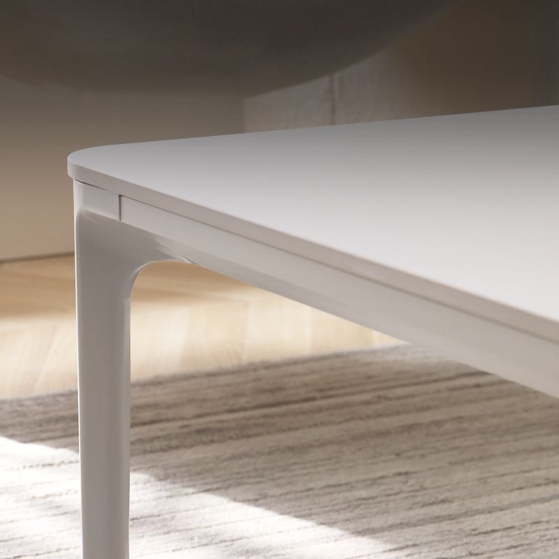 Modern Style 4 Legs White Metal Base Slate Rectangular Coffee Table for Living Room