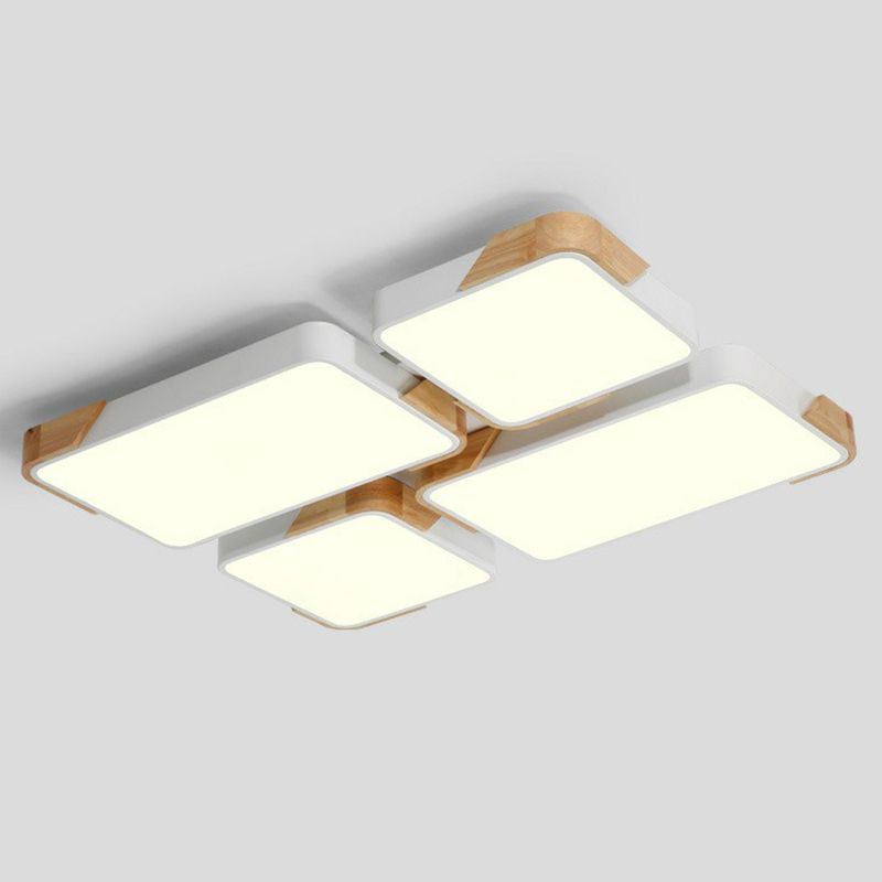 Rectángulo de empalme nórdico de vaciado de luz de techo de techo de luz de techo LED de iluminación de montaje de LED