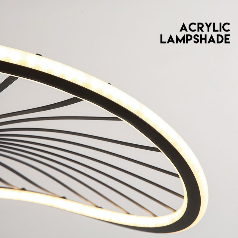 Luz colgante de negro de colgante en forma de alambre de alambre de hierro para el comedor para comedor