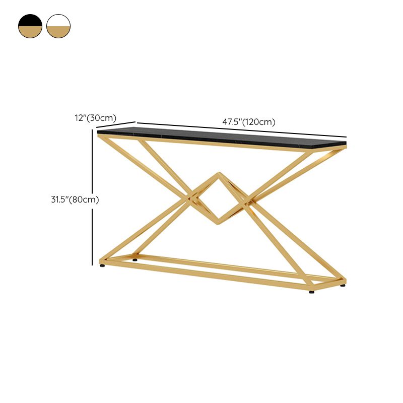 11" Wide Stone Glam Console Table Rectangle Console Sofa Table