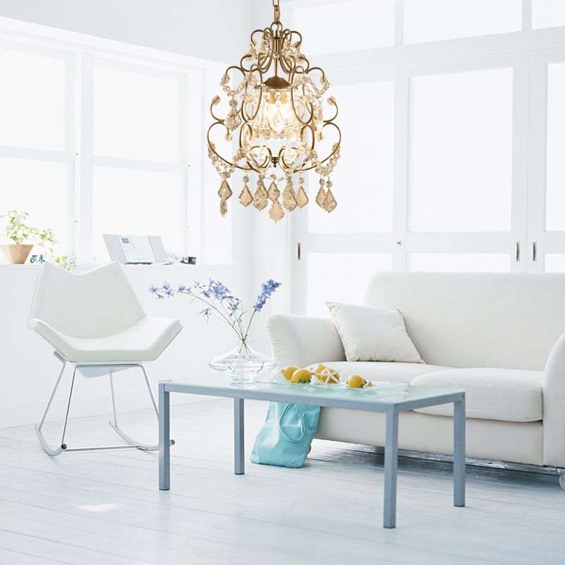 Illuminazione a ciondolo zucca cristallo nordico 1/3 bulbi lampada sospesa per soggiorno