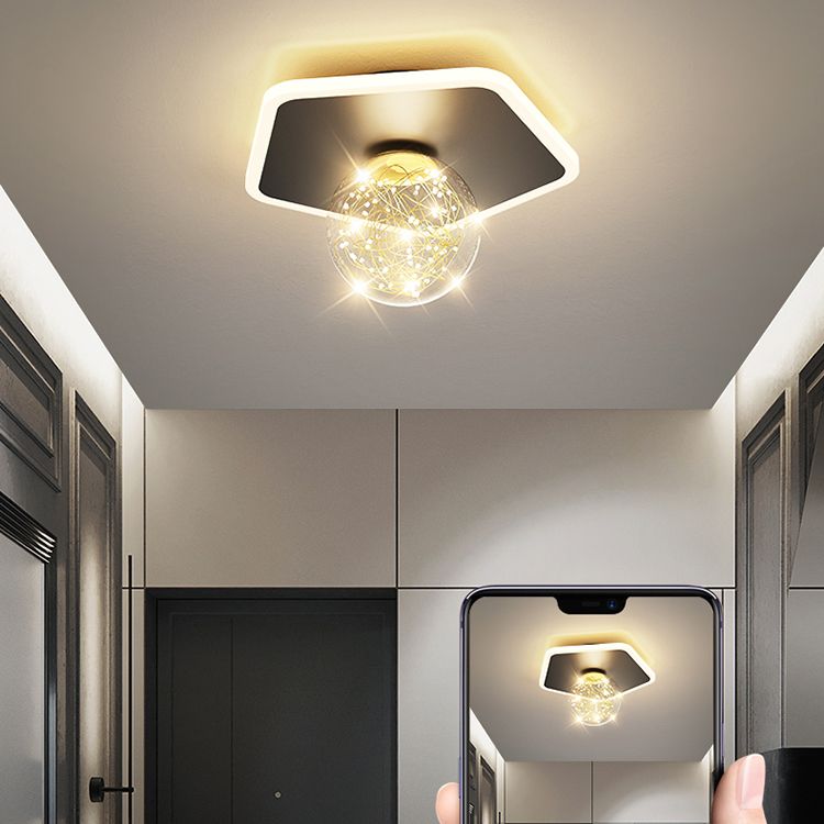 Globe LED Ceiling Light Contemporary Style Flush Mount Lighting Fixture for Living Room