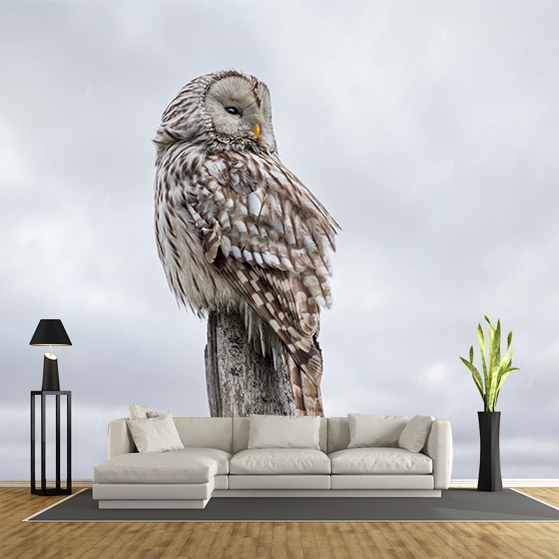 Rare Animal Owl Mural Moisture-Resistant Wall Decoration for Living Room Bedroom