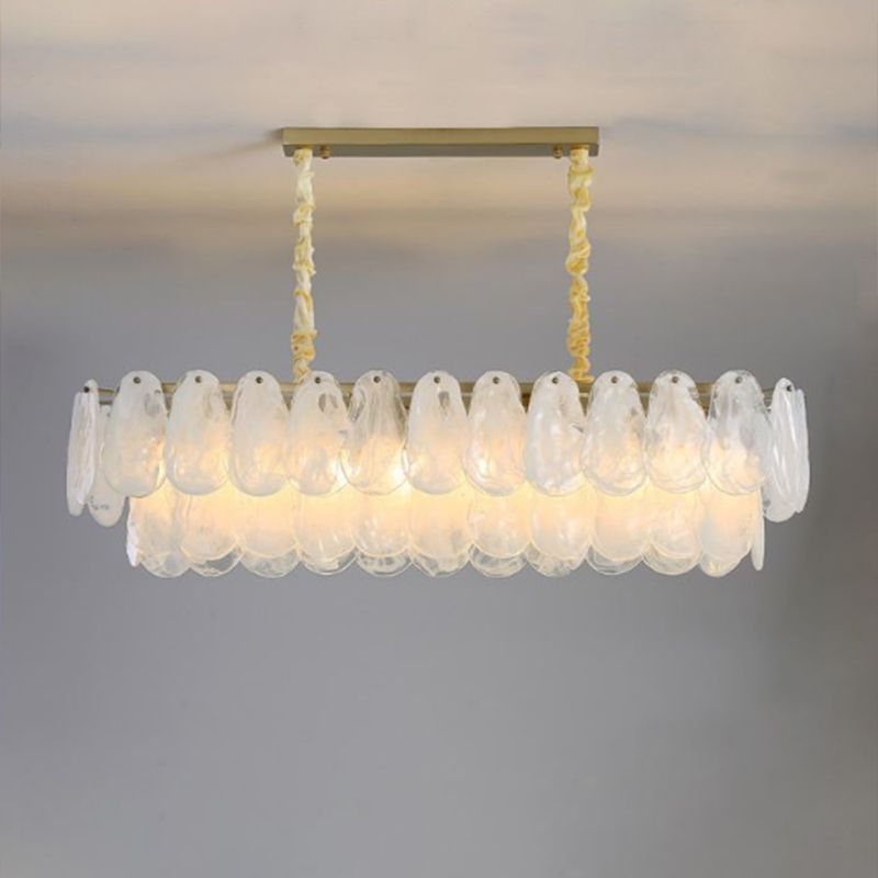 10 Light Gem Island Lights Modern Pendant Lighting Glass en Metal Island Lamps in Gold