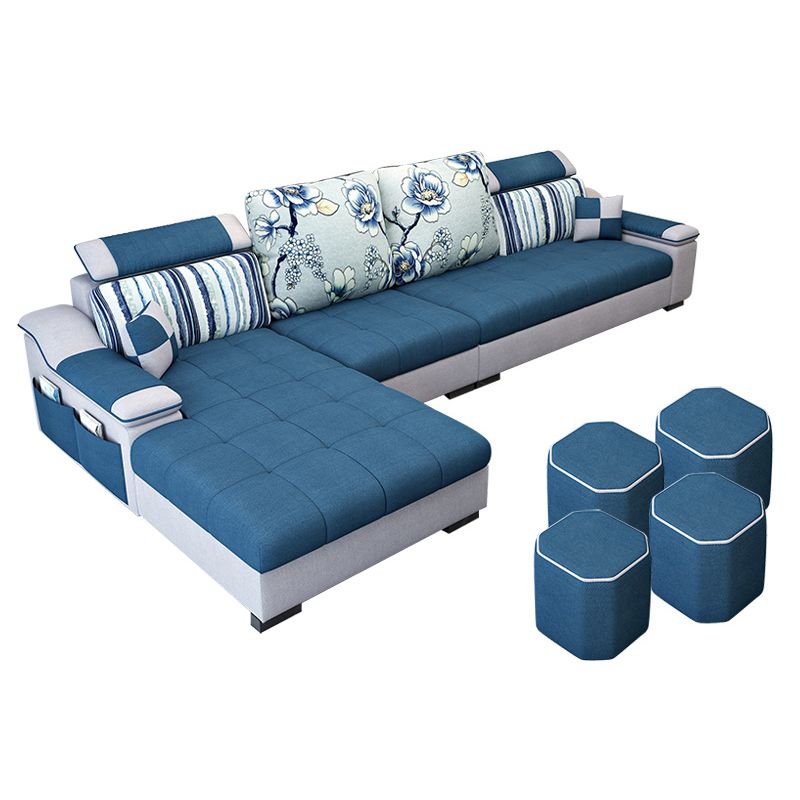 Contemporary Sloped Arms Modular L-Shape Furniture Sectionals