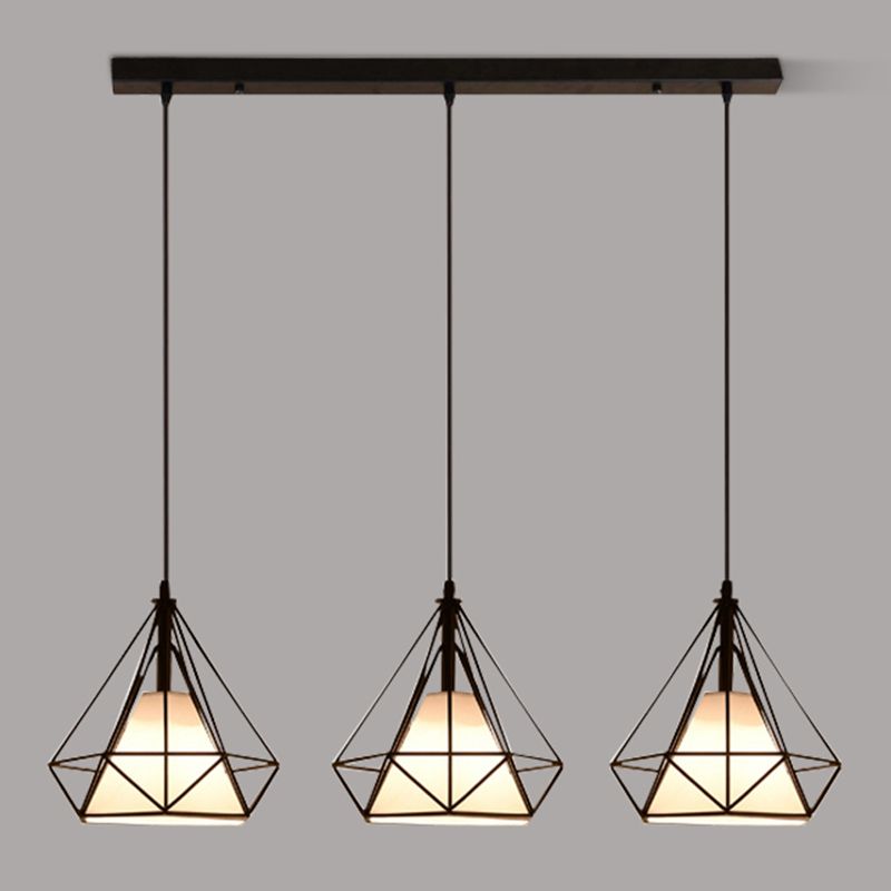 Forme de diamant Éclairage suspendu de style postmoderne Metal Light Pendant pour le chevet