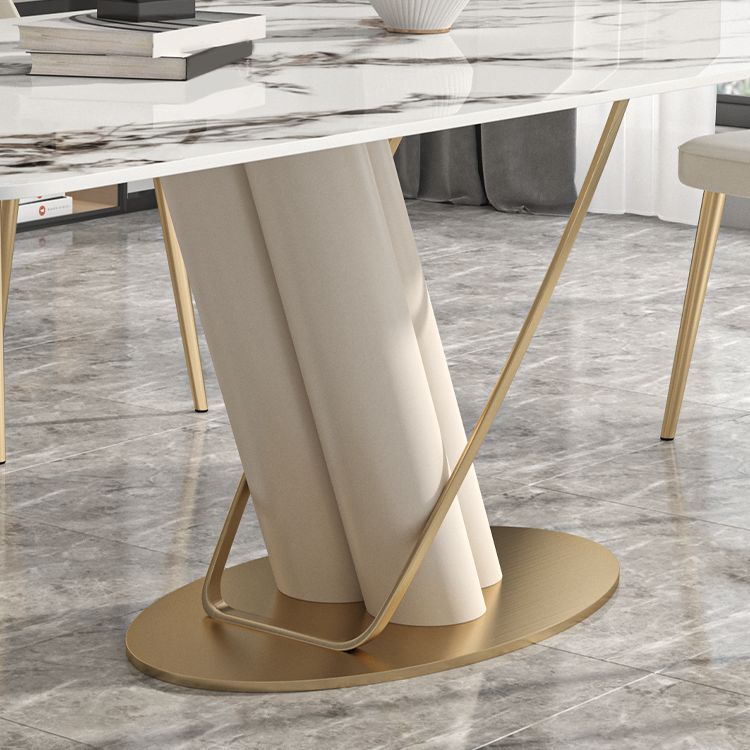 Luxury Sintered Stone Top Dining Set 1/2/5/6/7 Pieces Rectangle Kitchen Table with Chairs
