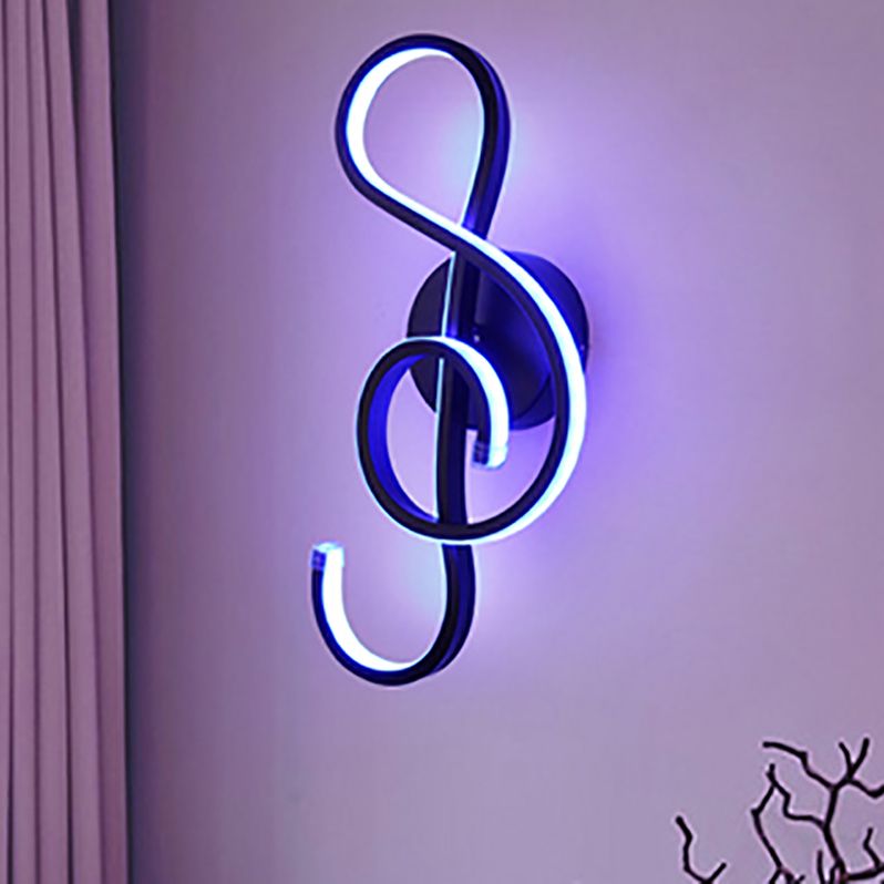Salon moderniste applique murale noire LED simple mural