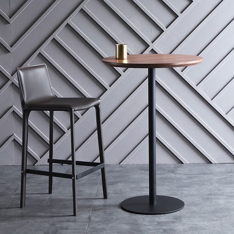 Industrial Solid Wood Bar Table Round Dining Table for Kitchen Living Room