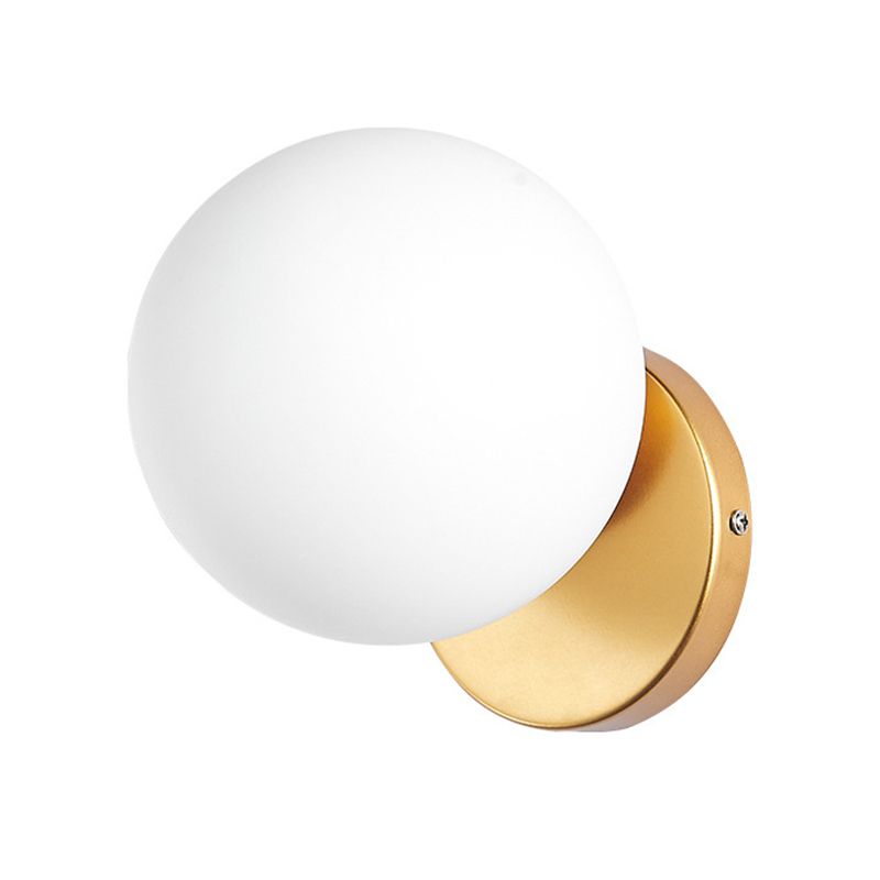 Modern Simplicity Indoor Wall Lamp 7.5" H Orb Glass Shade Mini Sconce Light for Bedroom