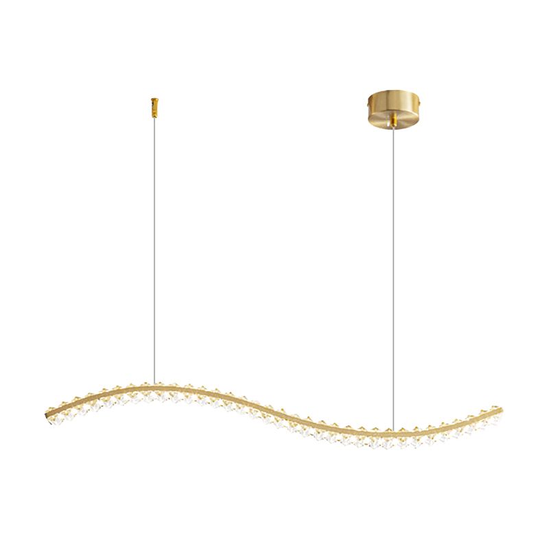 Modern 1/2-Light Golden Kitchen Island Lighting LED Ceiling Light