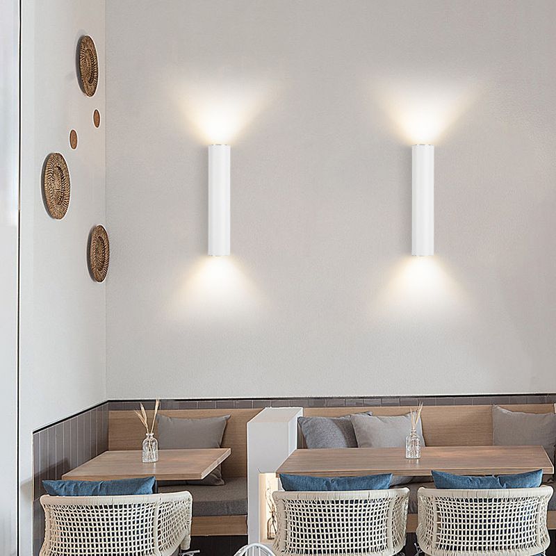 Cylinder Wall Mounted Lamps Modern Style Metal 2 Lights Wall Lighting Ideas