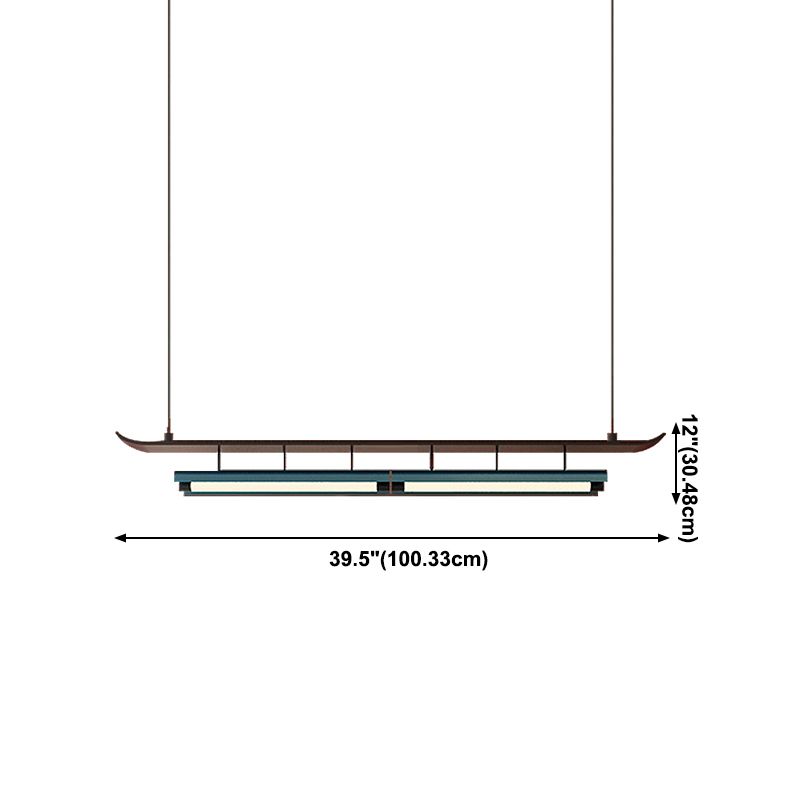 Holz linearer Deckenheize chinesische moderne Inselbeleuchtung für Bar