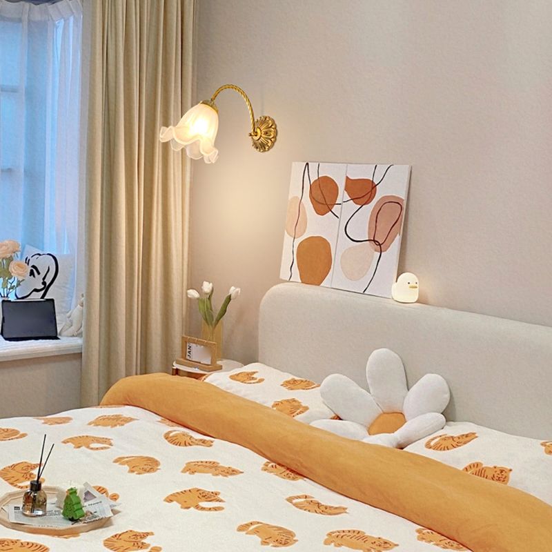 Modern Wall Light Sconce Vintage Glass Wall Light Fixture for Bedroom