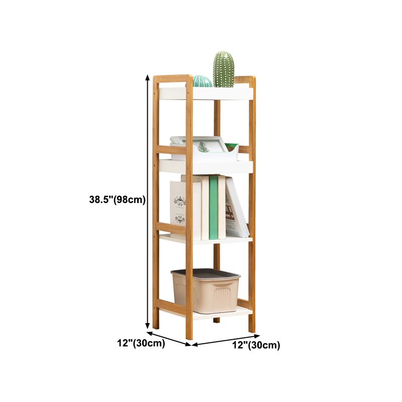 Wooden Open Bookshelf Modern Rectangle Bookcase with Shelves