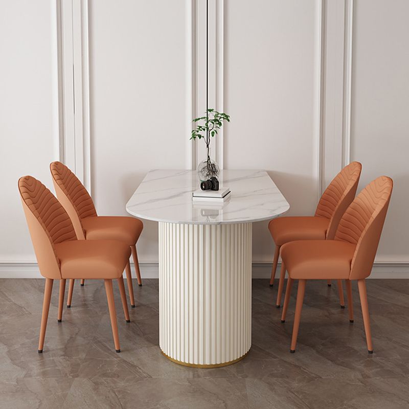 Sintered Stone Dining Table Traditional Luxury Double Pedestal Table