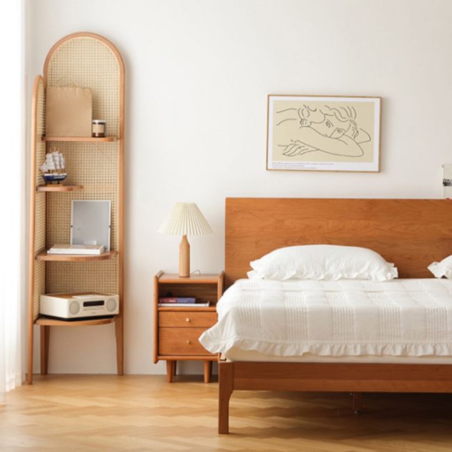 Contemporary Corner Bookshelf Wooden Closed Back Bookcase with Shelves