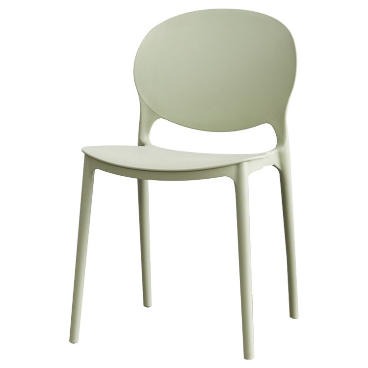 Chaise de salle à manger en plastique contemporain Open Dining Dining Side Ammless Chaise pour cuisine