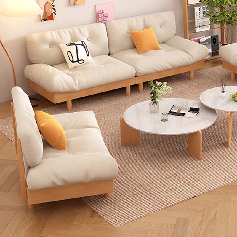 Scandinavian Solid Color Sofa 32.67" Wide Armless Tufted Back Sofa