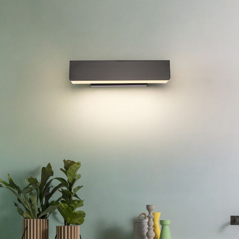 10" Wide Rectangular Acrylic LED Wall Lamp Modern Style Rotatable Bedside Light for Bedroom