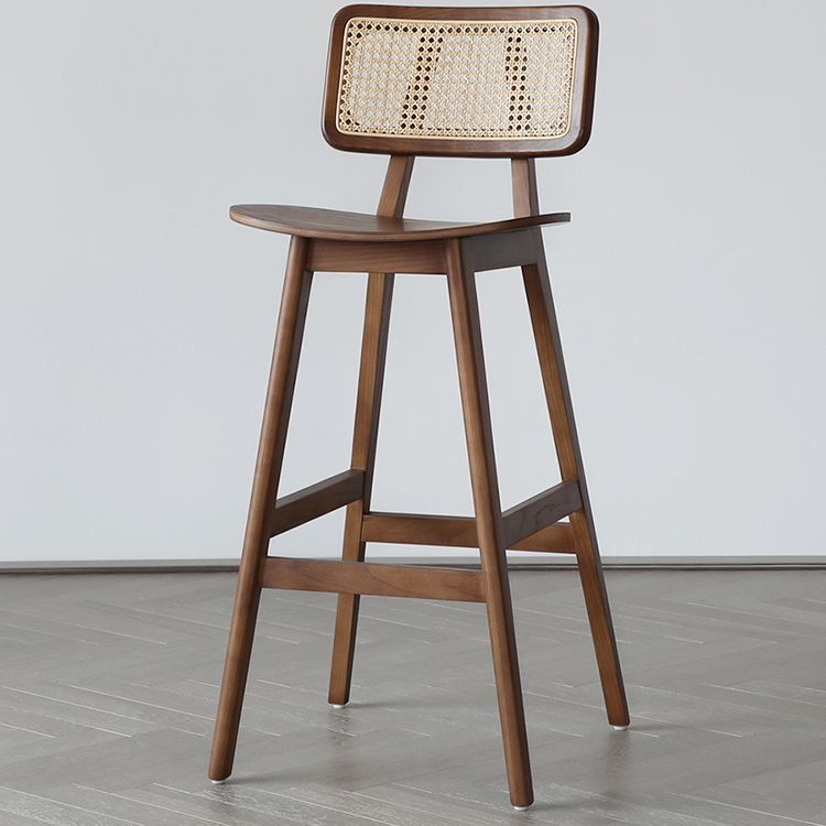 Solid Wood Bar Stool Modern Backrest Counter Stool for Bristol