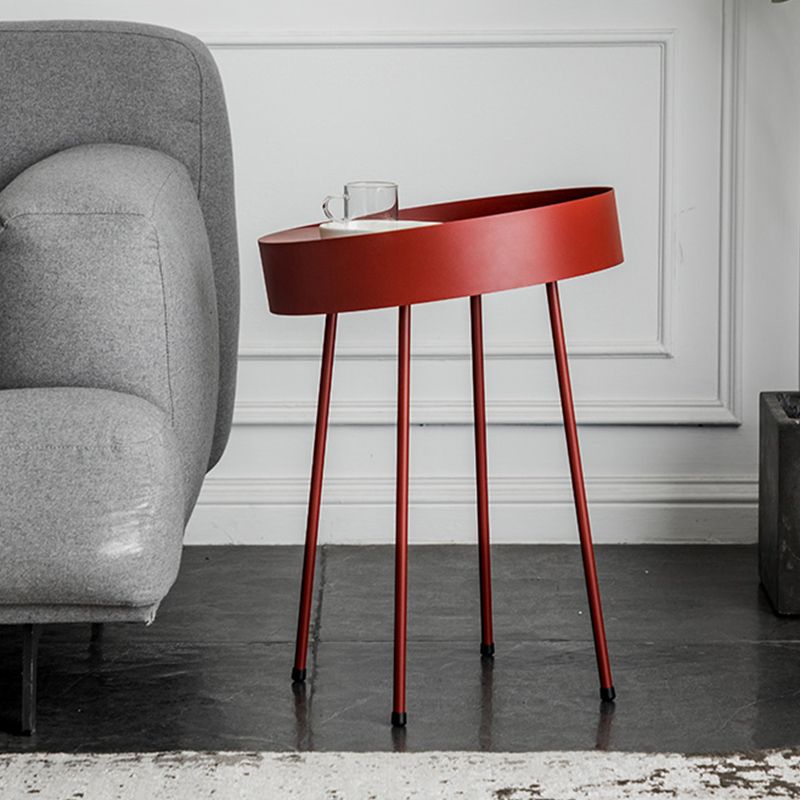 Metal Round Coffee Table Mid-Century Modern 4 Legs Cocktail Table