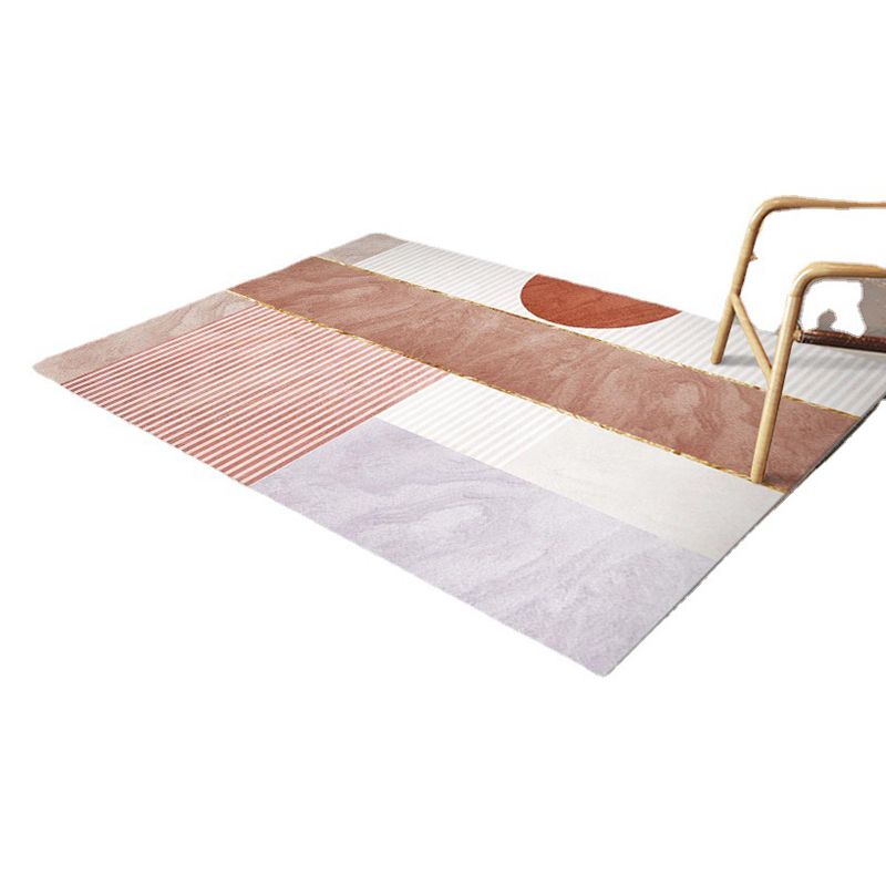 Black Modern Print Carpet Polyester Simple Carpet Washable Carpet for Living Room