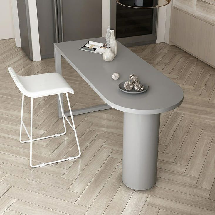 Specialty Wood Top Bar Table Matte Finish Contemporary Pub Table