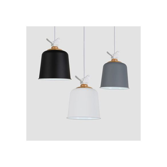 Luz colgante de sombra del imperio contemporáneo con aluminio de pájaros 1 lámpara colgante de bombilla para porche