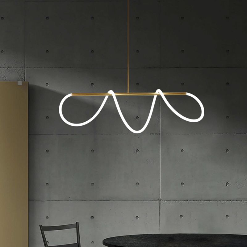 Contemporary Pendant Lights for Kitchen Island Linear Island Lighting Hanging Island Lights in Gold
