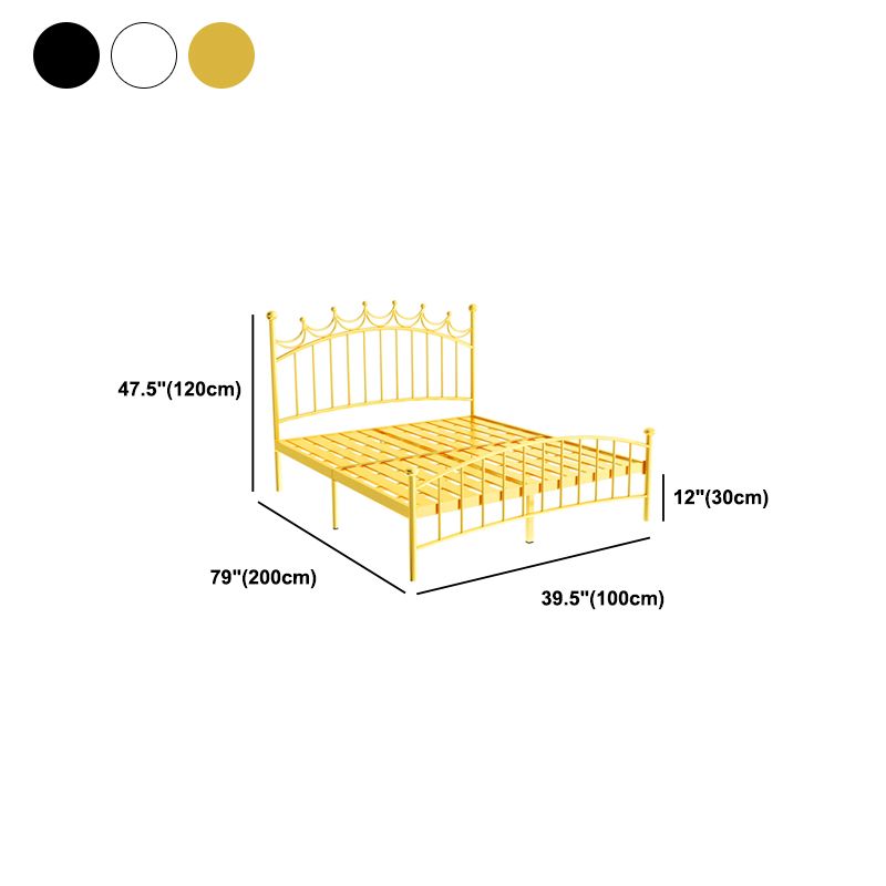 Metallic Standard Bed Glam Open-Frame Bed with Arched Headboard