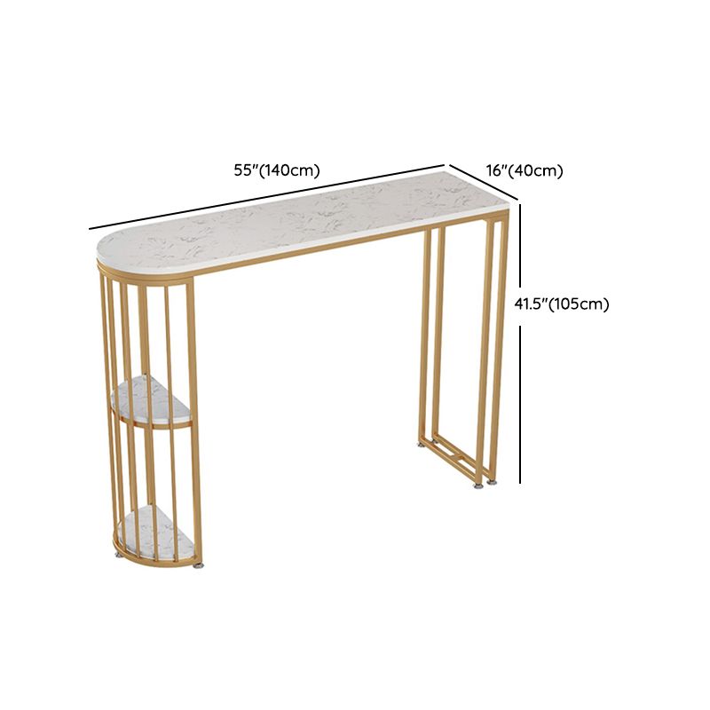 Glam Style Bar Table 1/3 Pieces Faux Marble Fixed Table and Stool Set