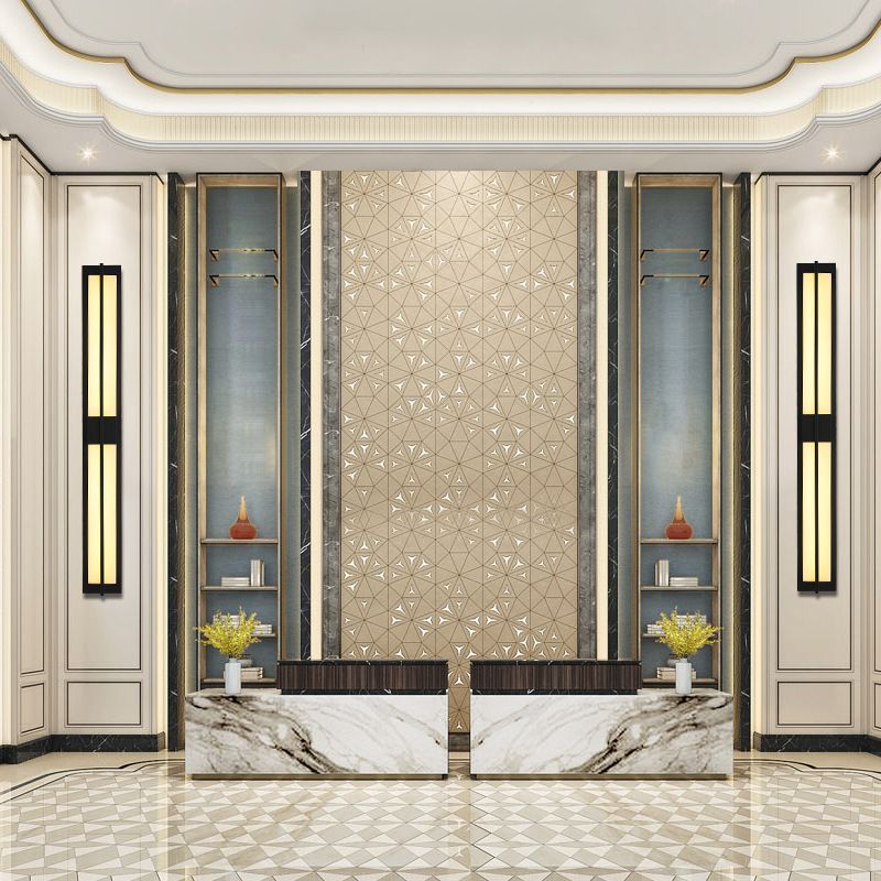 Moderner Marmorrechteck-Wandleuchte 1-Licht-Leuchtenlicht für Wohnzimmer