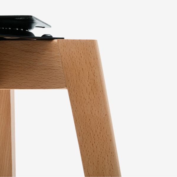 Contemporary Wood Stool Backrest Fabric Counter Stool for Restaurant