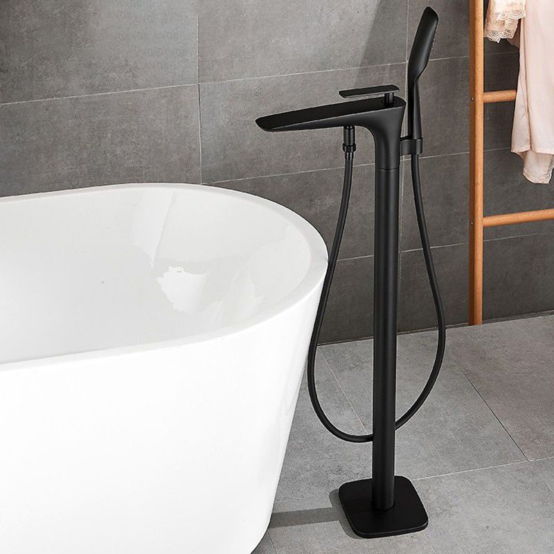 Floor Mount Bathroom Faucet Solid Color Low Arc Freestanding Tub Faucet