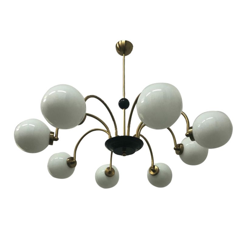 Milk Globe White Globo de estilo moderno Múltiples luces Multi-luz Simplicidad de metal Simplicidad para sala de estar
