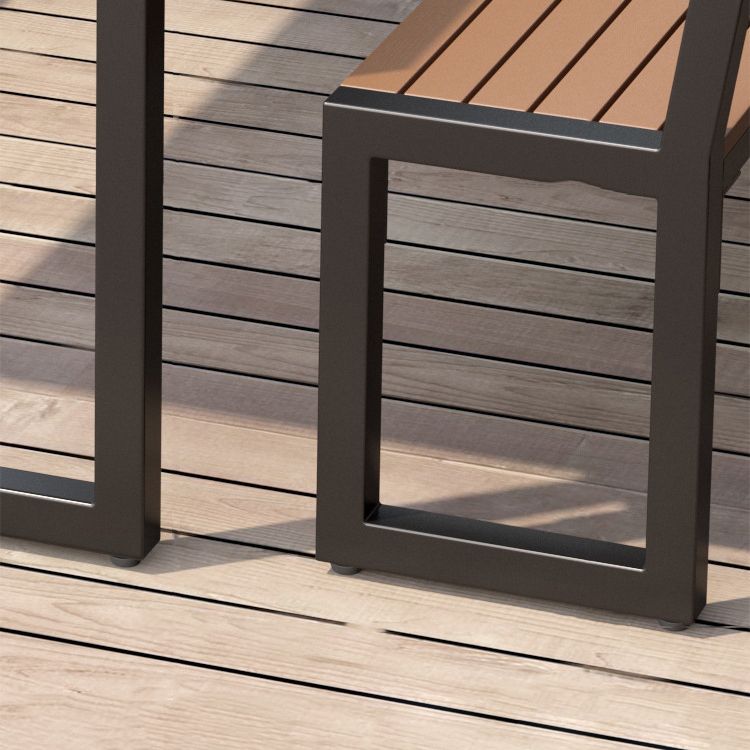 Modern Rectangular Picnic Table 1/3 Pieces Reclaimed Wood Dining Picnic Table