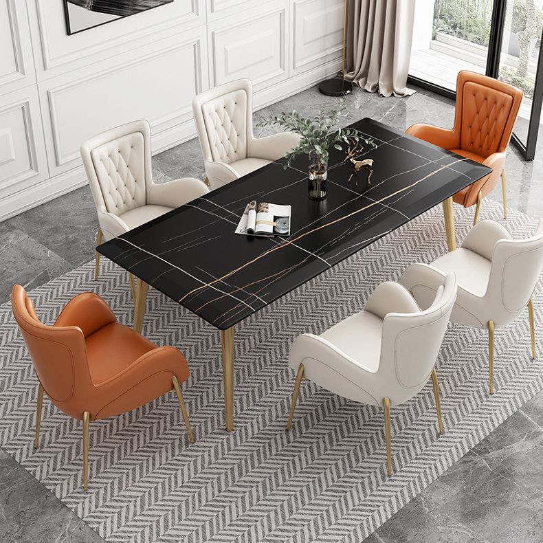 Skandinavischer Flügelback Metall Essstuhlstuhl Küche Gold Essarm Stuhl