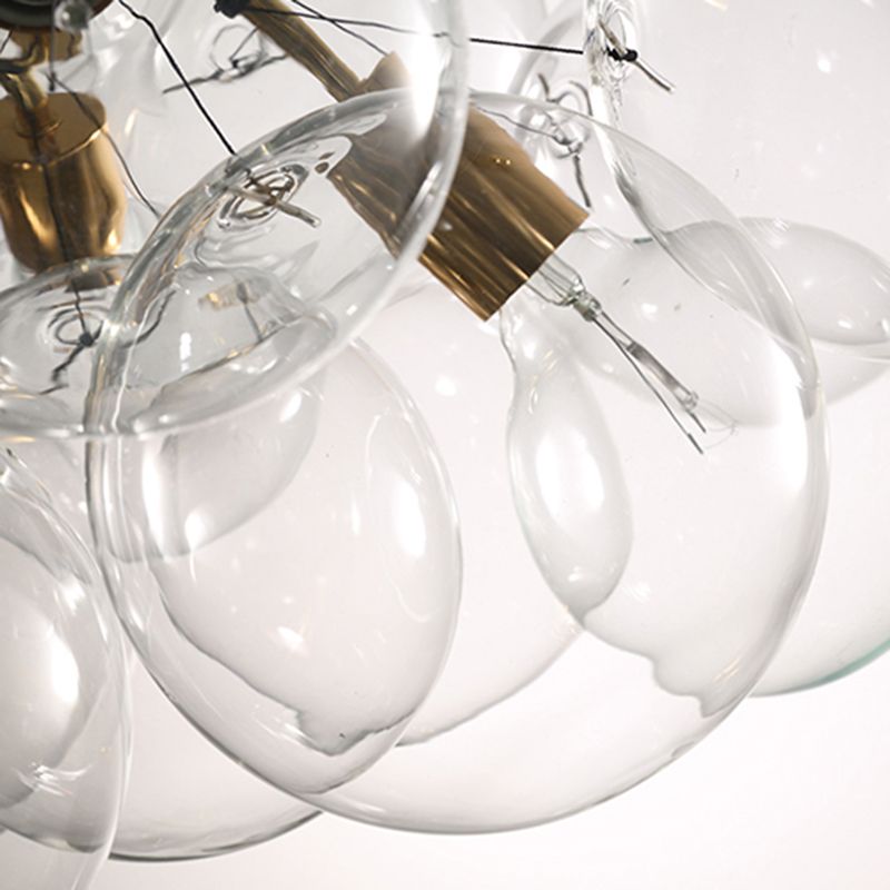 Contemporary Style Spherical Pendant Chandeliers Clear Glass Chandelier Lights