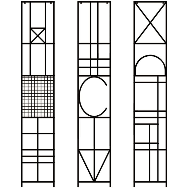 12" W Open Storage Bookcase Metal Bookshelf with Shelves in Black and Gold